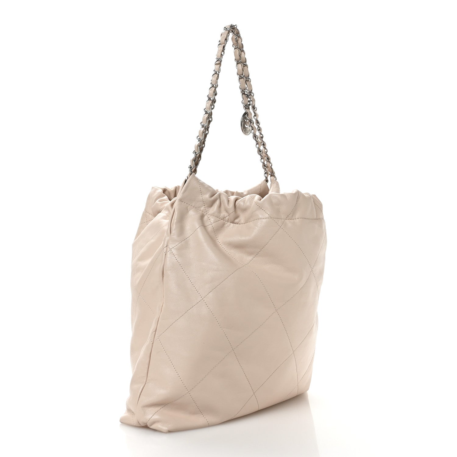 Chanel Shiny Calfskin Quilted Small Chanel 22 Ecru 4 of 11