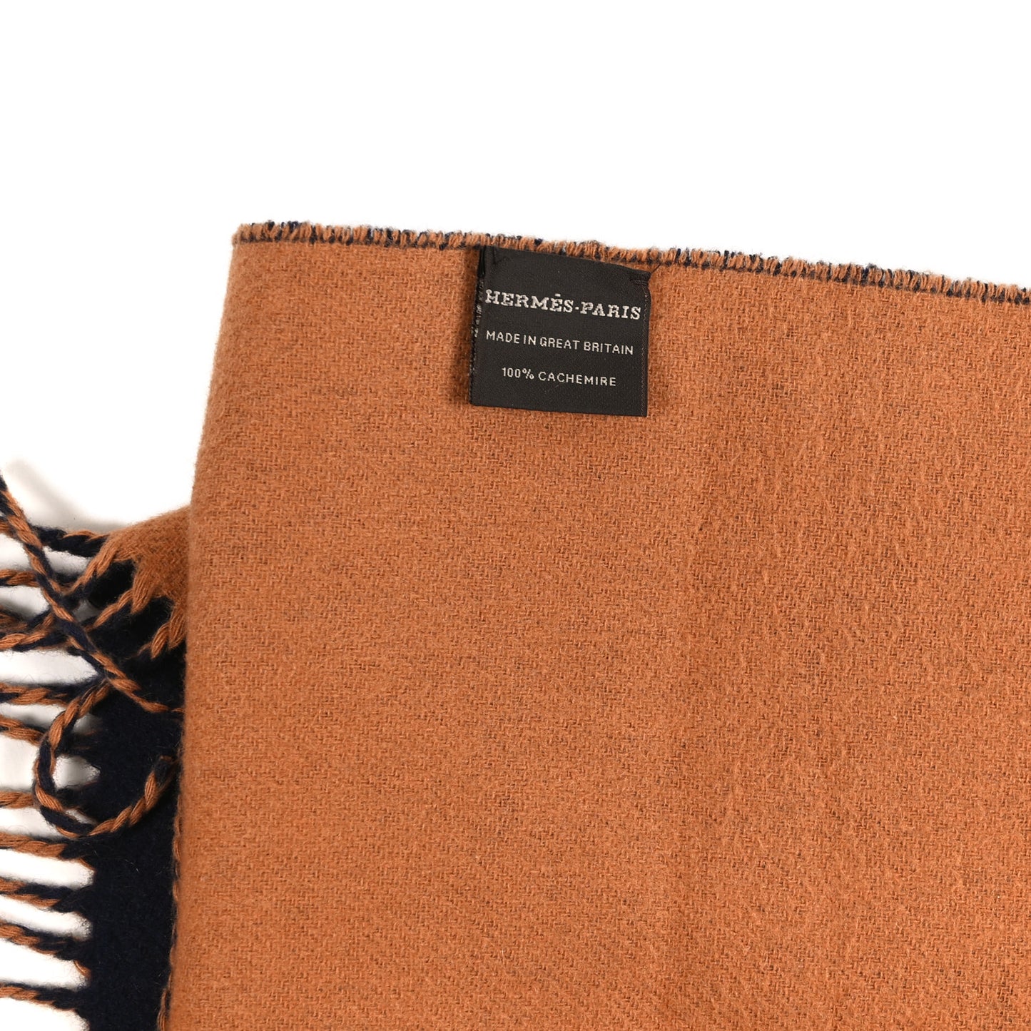 Cashmere Fringe Double Face Stole Marine Bronze