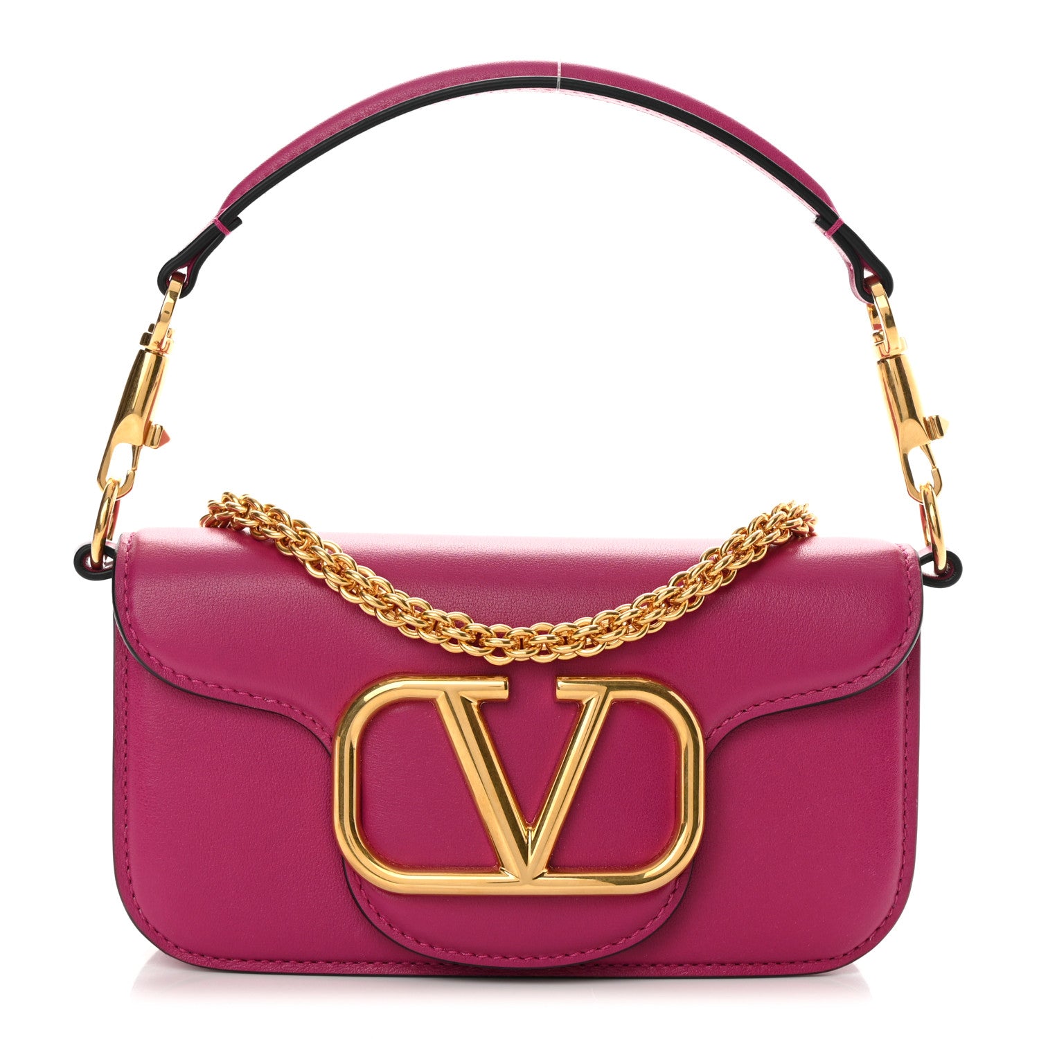Valentino Garavani Calfskin Vlogo Small Loco Shoulder Bag Rose Violet 1 of 11