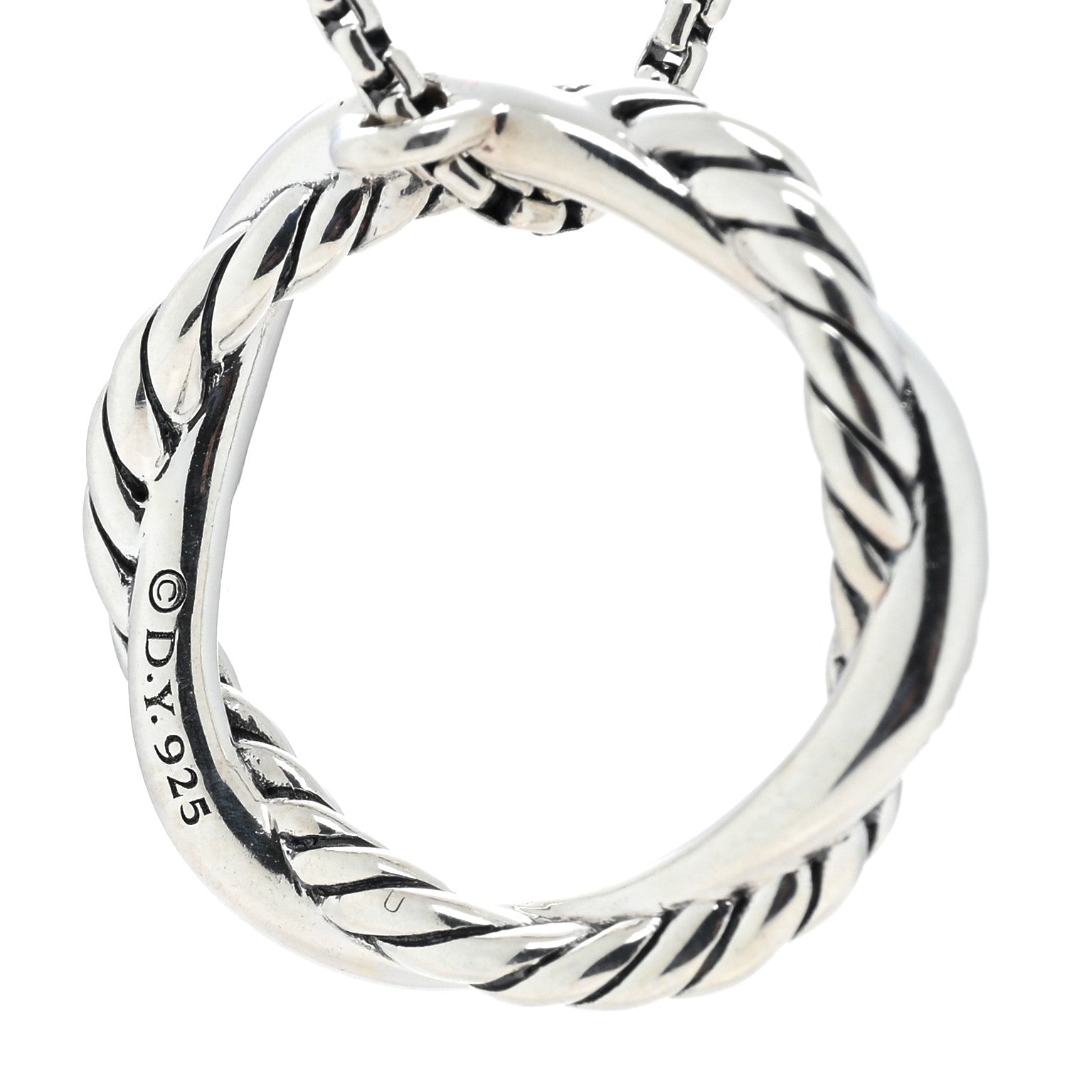 David Yurman Sterling Silver Diamond Petite Infinity Pendant Necklace 5 of 5