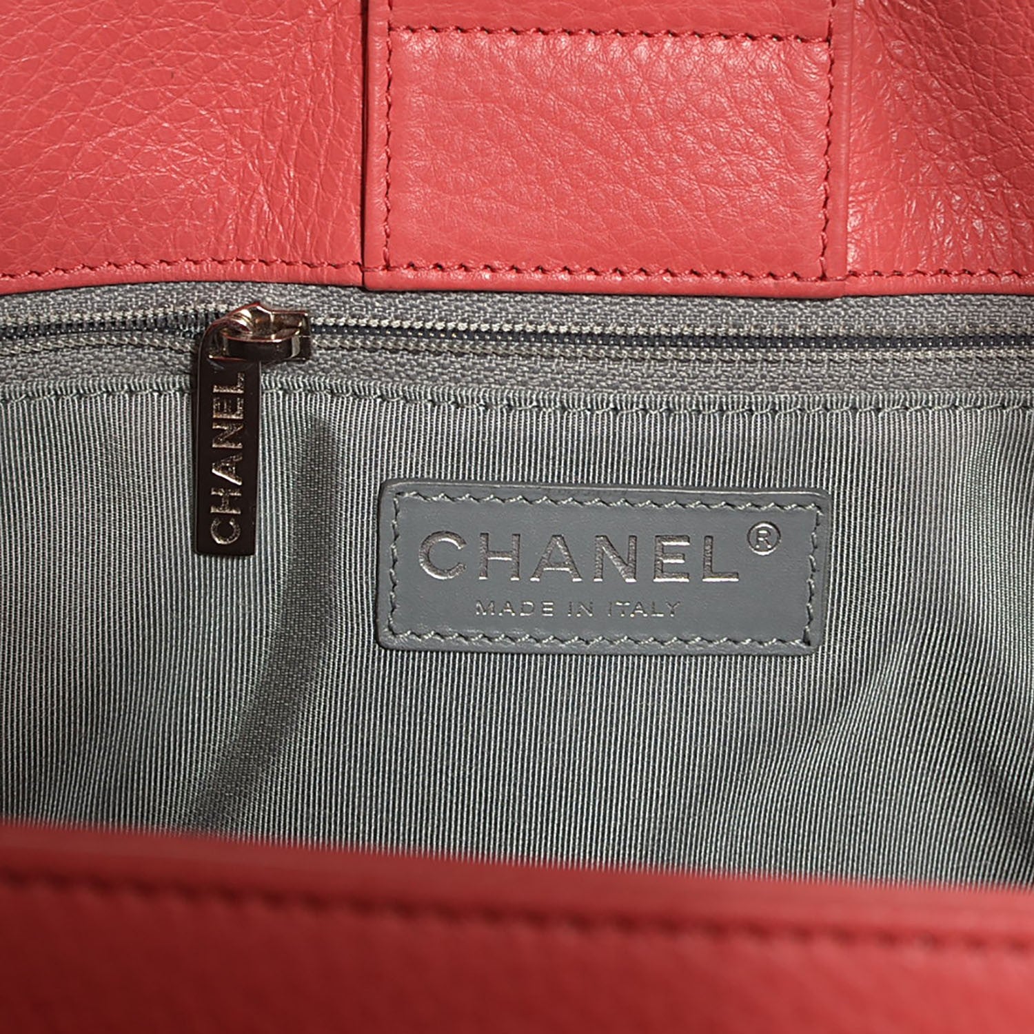 Chanel Calfskin Cerf Executive Shopper Tote Coral 6 of 7