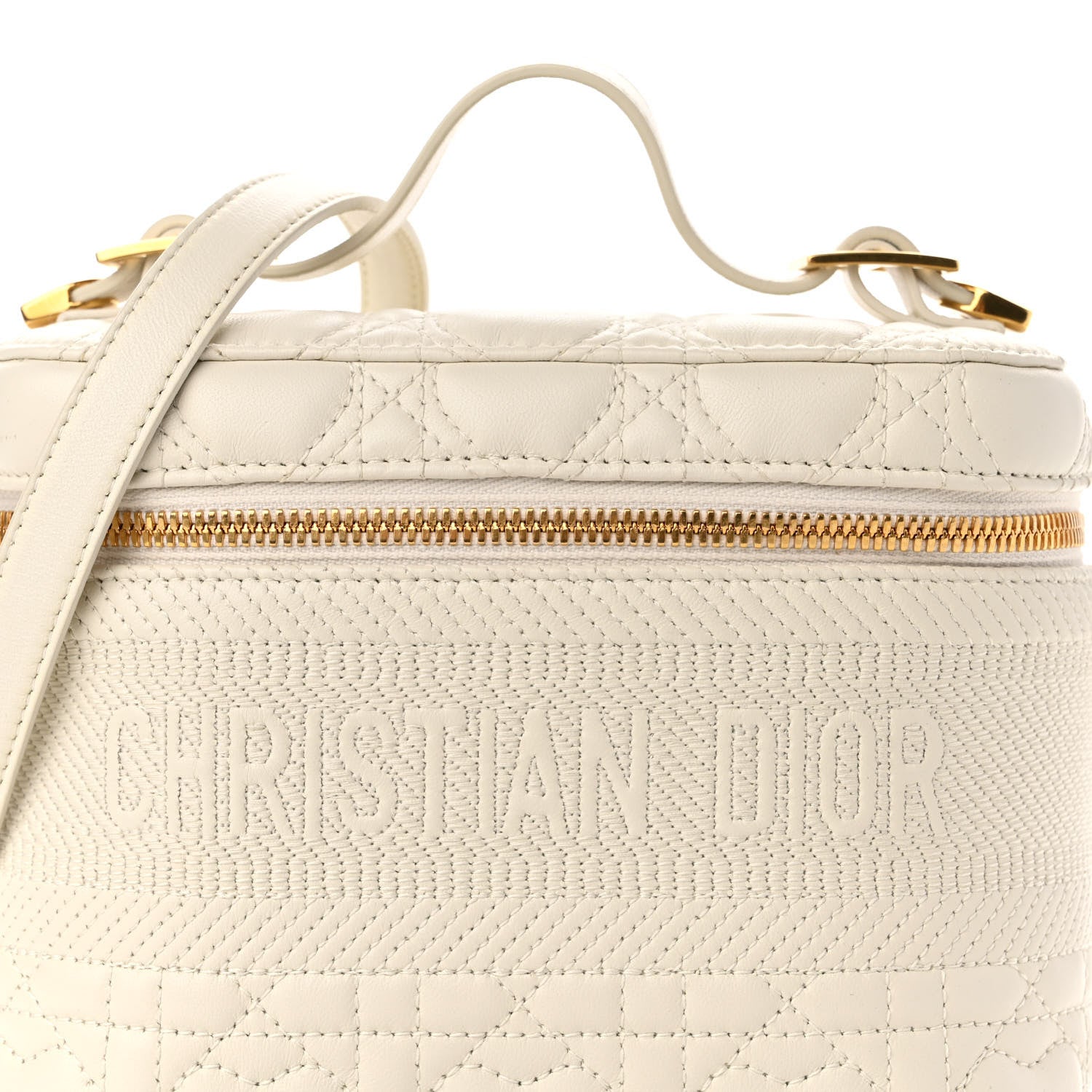 Christian Dior Lambskin Cannage DiorAmour Small Diortravel Vanity Case Latte 7 of 9