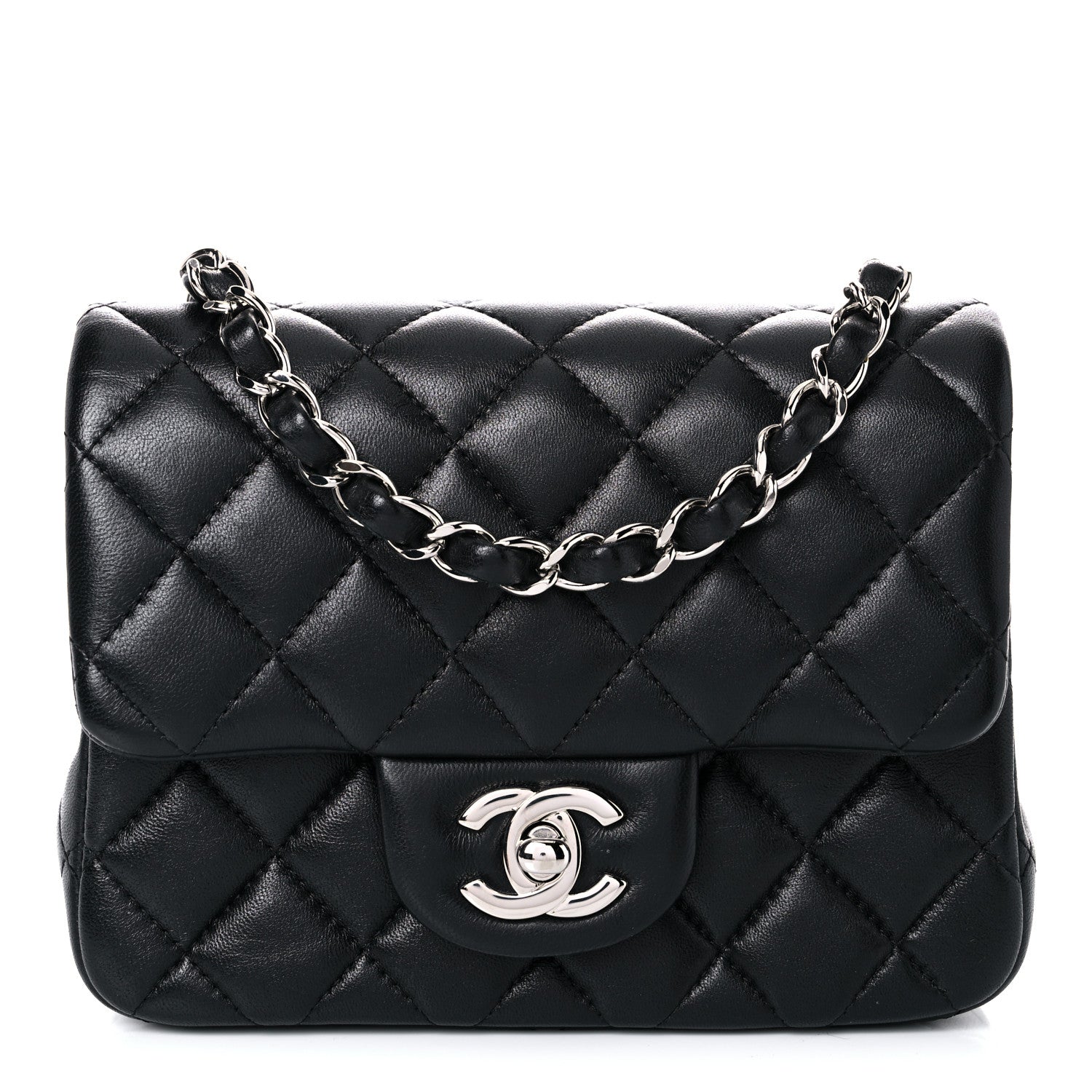 Chanel Lambskin Quilted Mini Square Flap Black 1 of 10