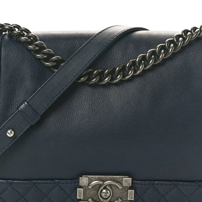 Chanel Calfskin New Medium Boy Reverso Flap Navy 8 of 10
