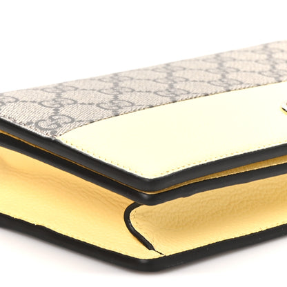 Gucci Dollar Calfskin GG Supreme Monogram Mini GG Marmont Chain Wallet Beige Light Yellow 8 of 10