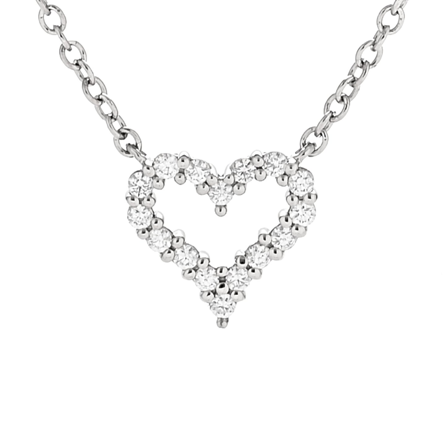Platinum Diamond Extra Mini Heart Pendant Necklace