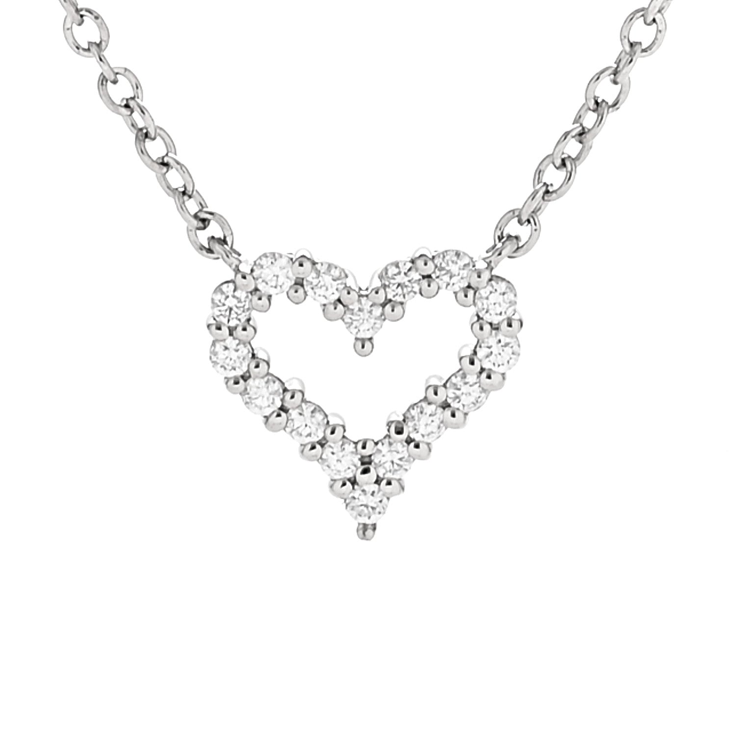 Tiffany Platinum Diamond Extra Mini Heart Pendant Necklace 4 of 7