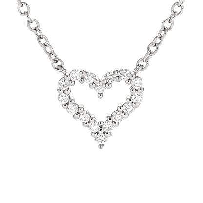 Tiffany Platinum Diamond Extra Mini Heart Pendant Necklace 4 of 7