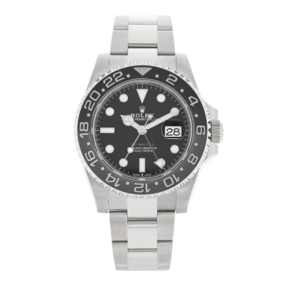 Rolex Stainless Steel 40mm Oyster Perpetual Date GMT Master II Bruce Wayne Watch Black 126710GRNR 1 of 5