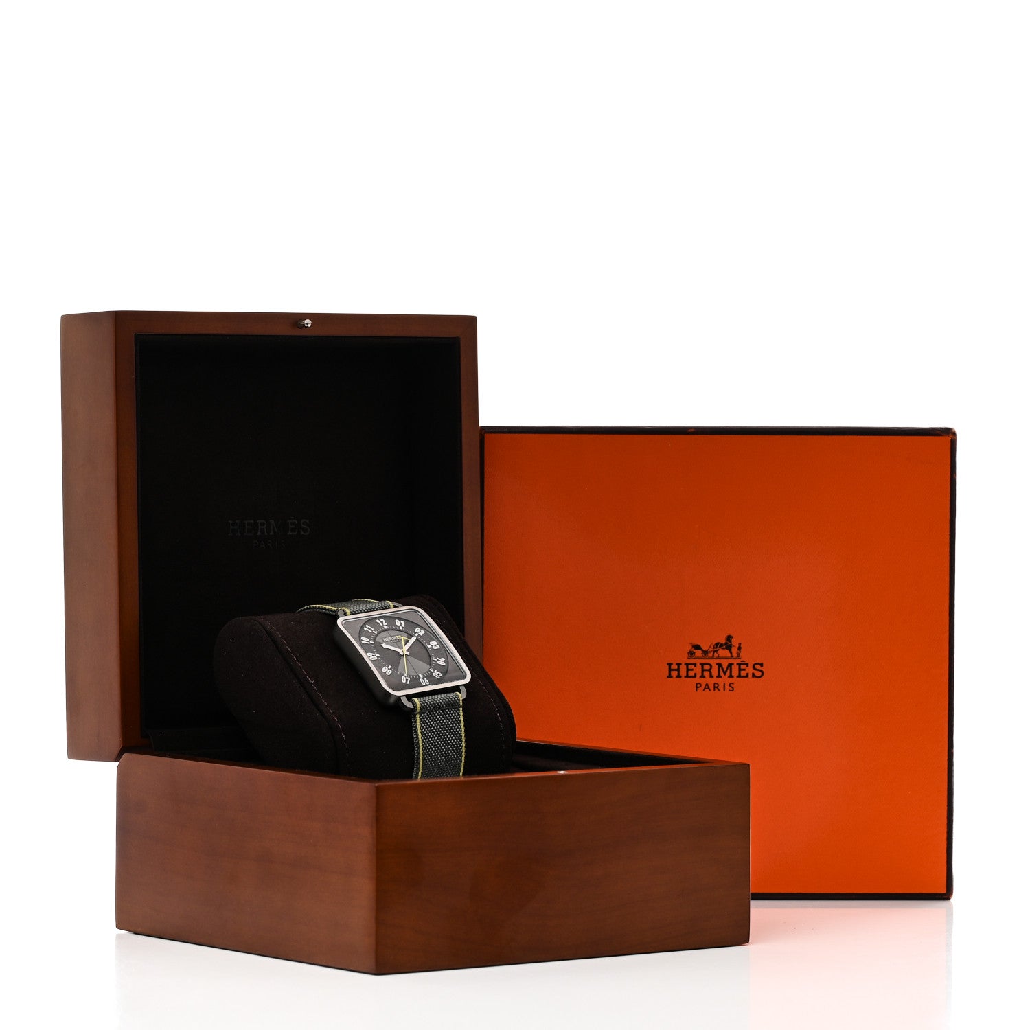 Hermes Stainless Steel Fabric 38mm Carre H Automatic Watch Gris Perle 5 of 5