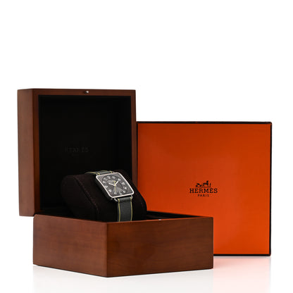 Hermes Stainless Steel Fabric 38mm Carre H Automatic Watch Gris Perle 5 of 5