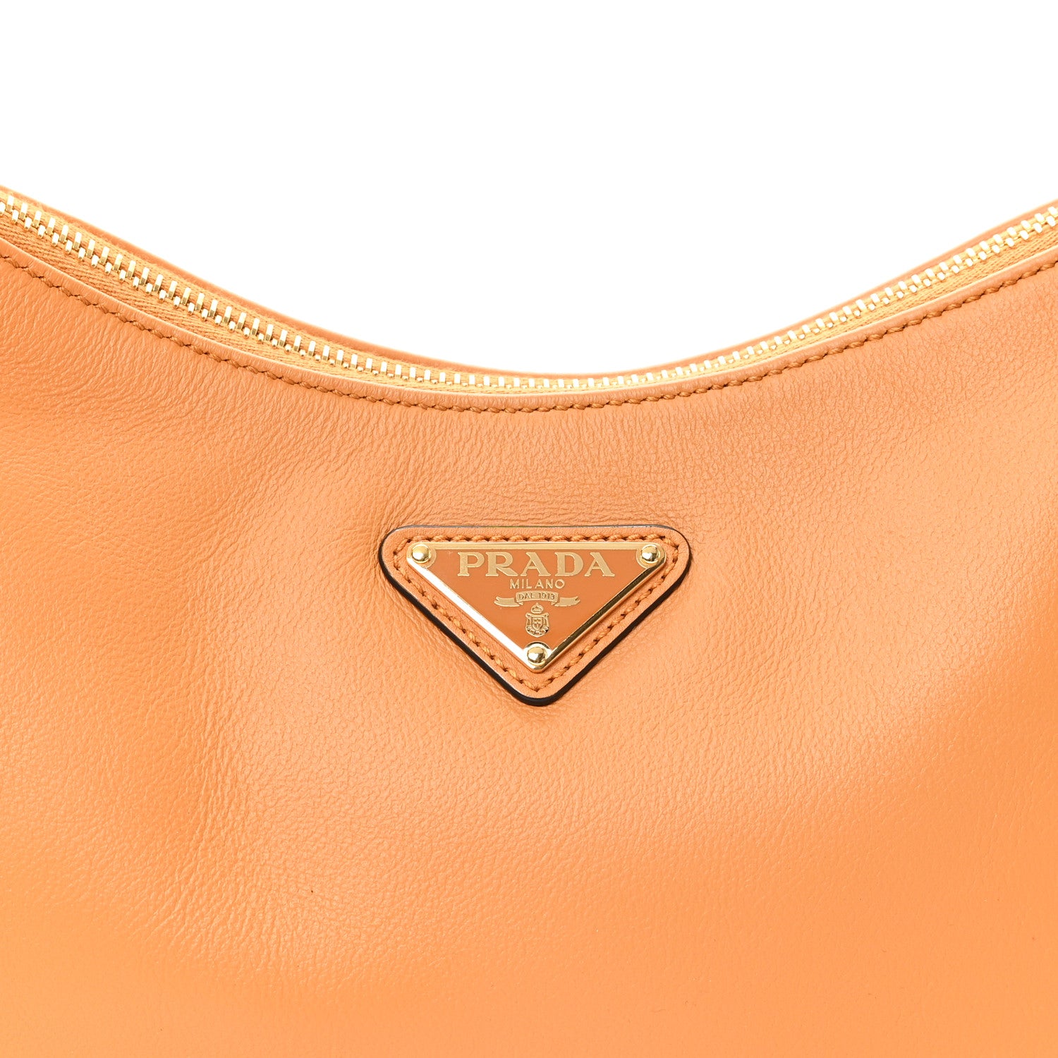 Prada Soft Calfskin Medium Aimee Shoulder Bag Caramel 7 of 9