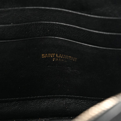Saint Laurent Grain De Poudre Matelasse Monogram Mini Lou Camera Bag Dark Smog 6 of 11
