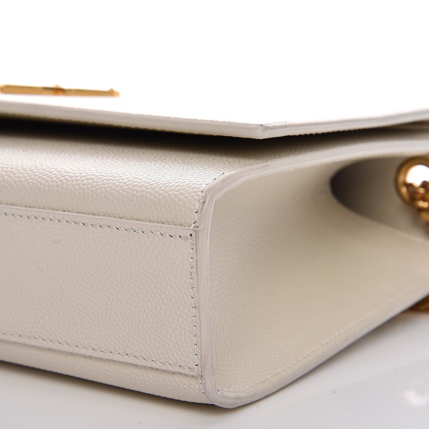 Grain De Poudre Medium Classic Monogram Kate Satchel Dove White