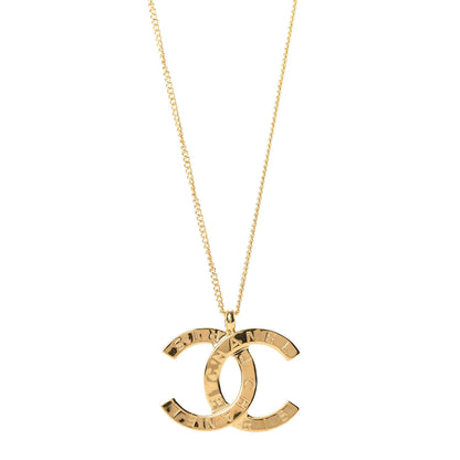 Chanel Metal CC Paris Button Necklace Gold 1 of 4