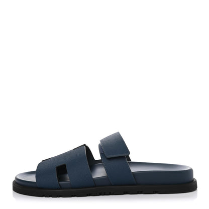 Hermes Epsom Mens Chypre Sandals 43 Bleu Mineral 1 of 4