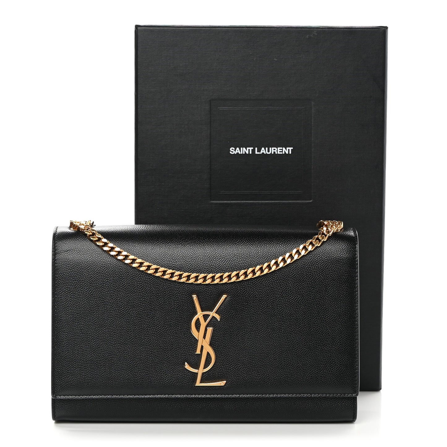 Grain De Poudre Medium Classic Monogram Kate Satchel Black