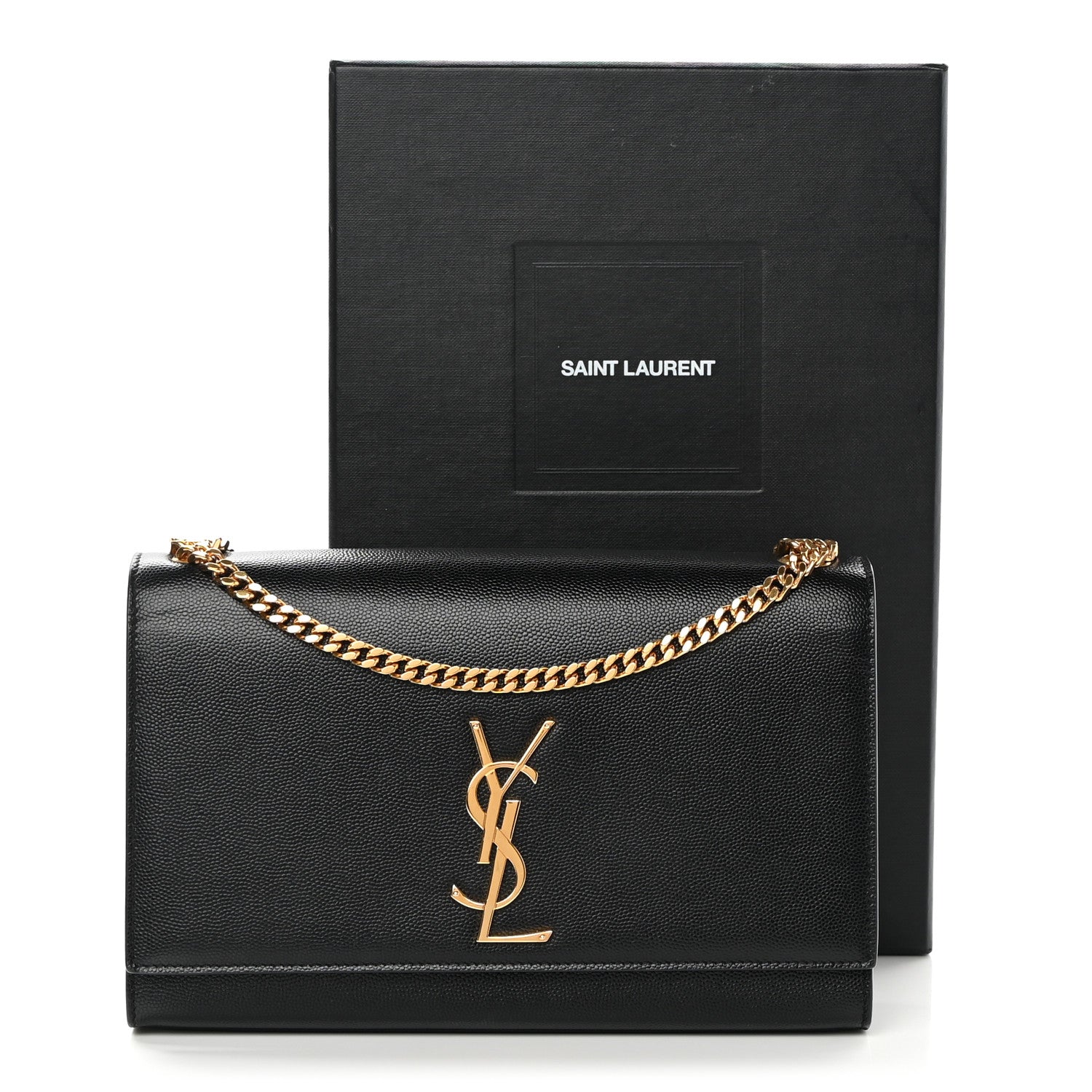 Saint Laurent Grain De Poudre Medium Classic Monogram Kate Satchel Black 11 of 11