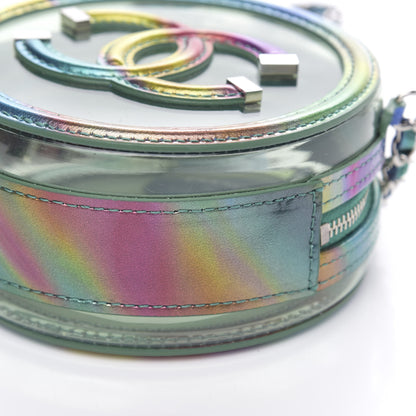 Chanel PVC Calfskin Lambskin Quilted Round Filigree Clutch With Chain Green 9 of 9