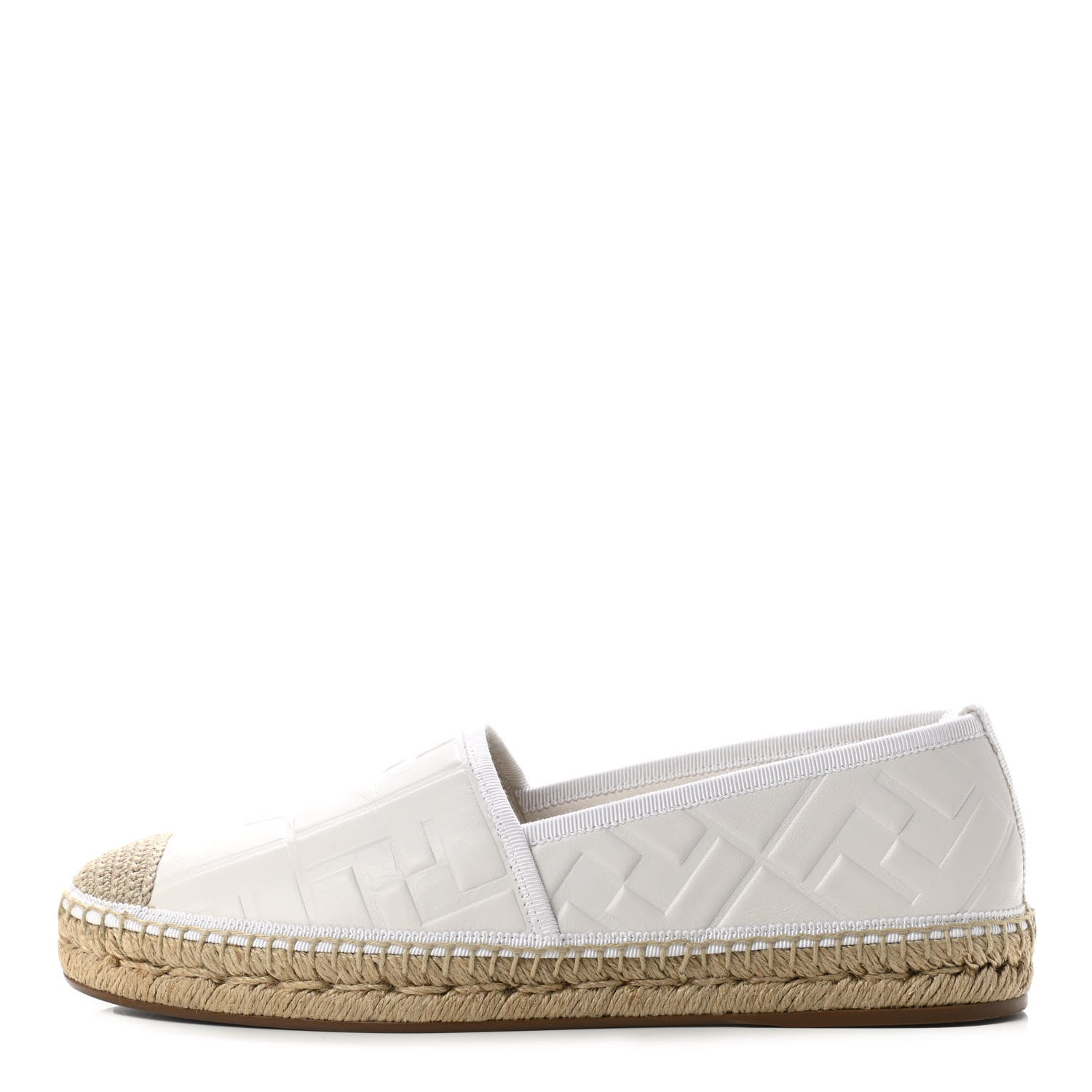 Fendi Nappa FF Embossed Espadrilles 40 Snow 1 of 7