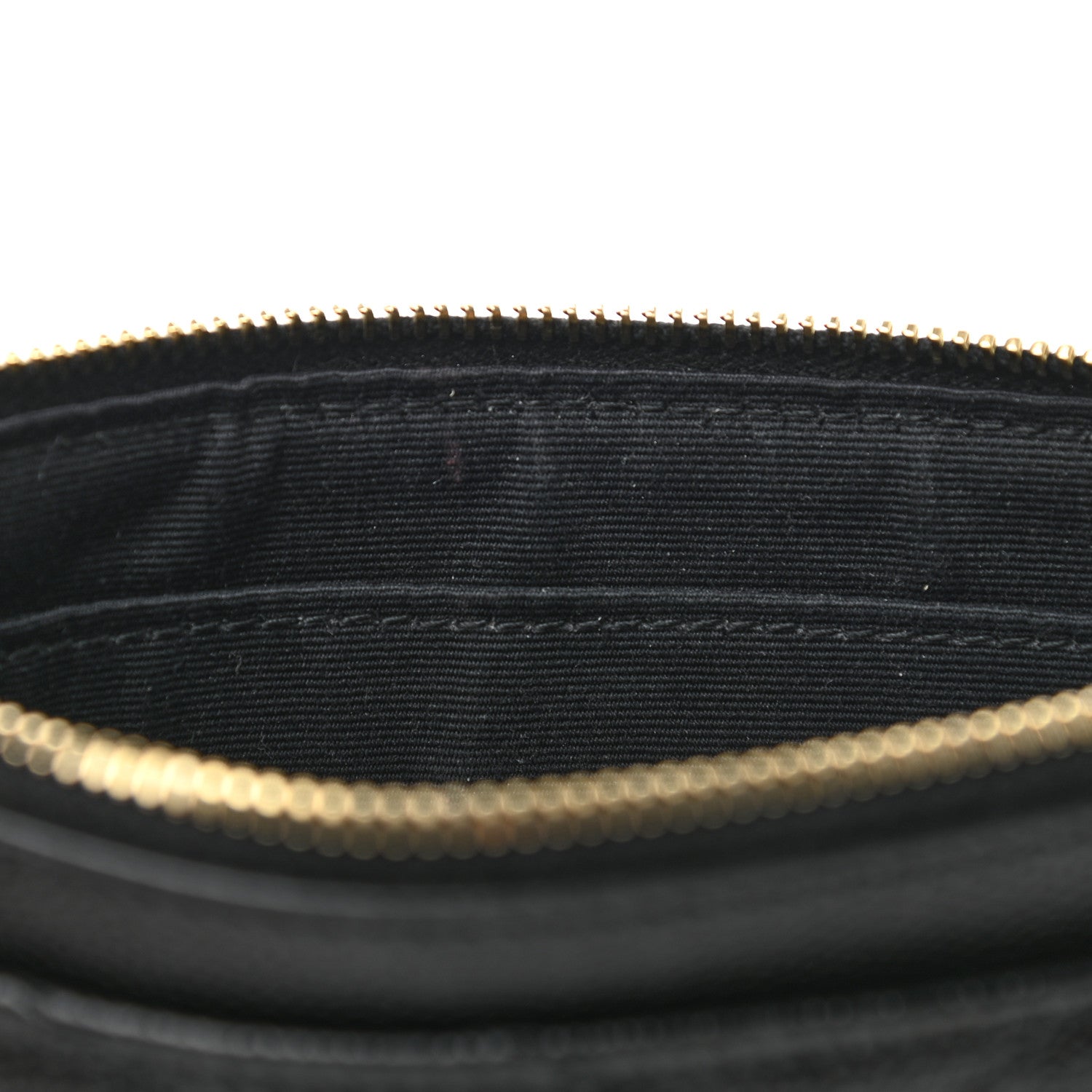 Saint Laurent Grain De Poudre Chevron Monogram Large Bill Pouch Black 8 of 8