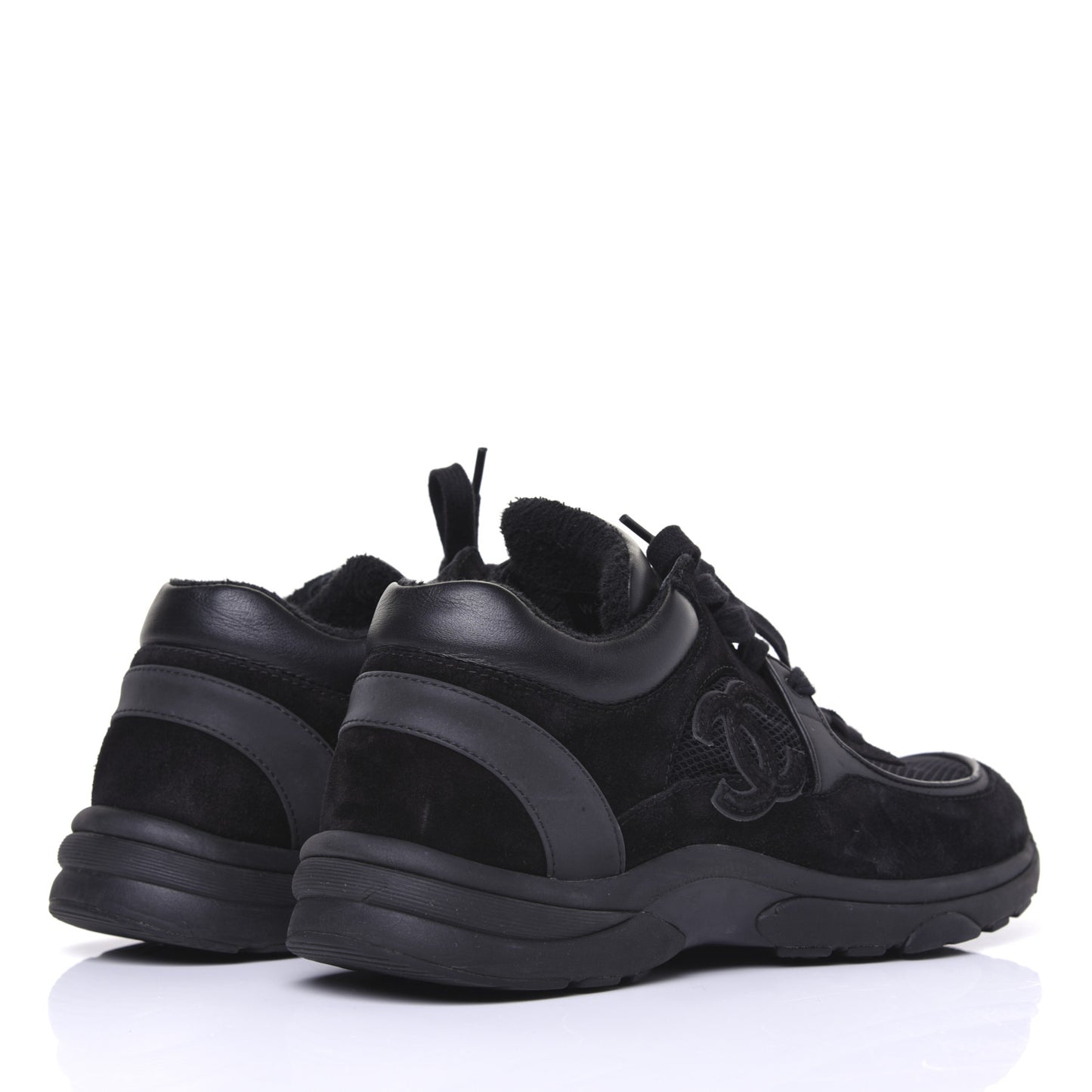 Toile Suede Calfskin CC Sneakers 39 Black