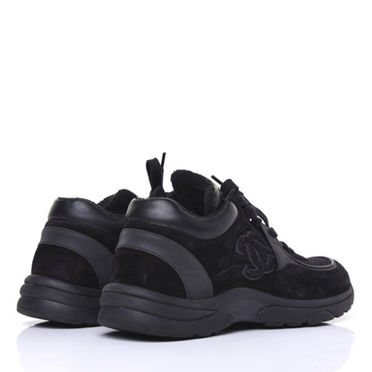 Chanel Toile Suede Calfskin CC Sneakers 39 Black 4 of 11