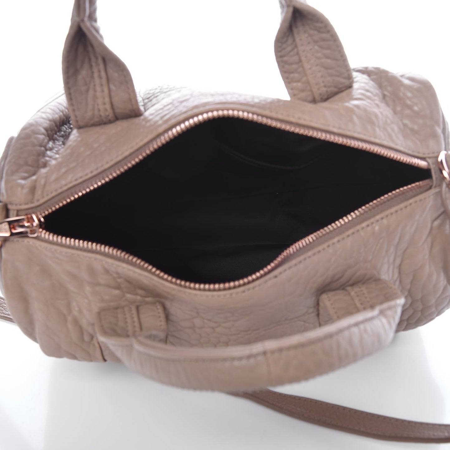 Pebbled Lambskin Rocco Latte Rose Gold Hardware