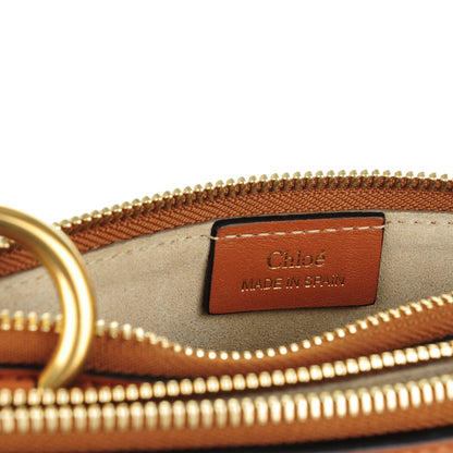 Chloe Calfskin Suede Rainbow Patchwork Small Jane Fringe Bag Caramel 6 of 7