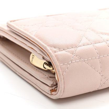 Christian Dior Lambskin Cannage Lady Dior Flap Wallet Light Pink 11 of 13
