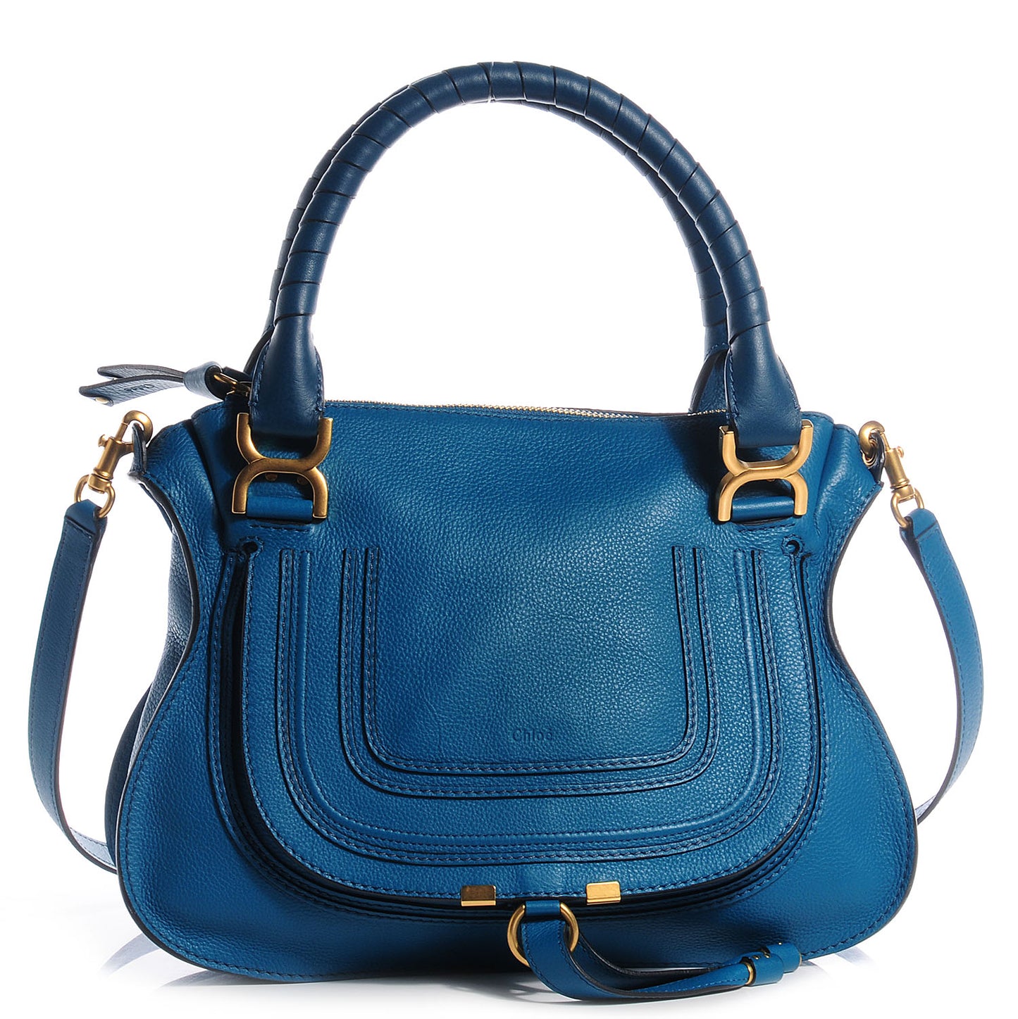 Calfskin Medium Marcie Satchel Laguna Blue