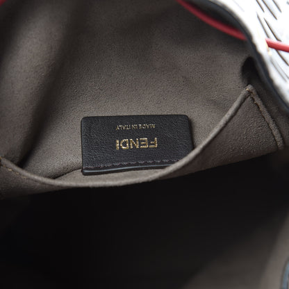 Fendi Vitello Grace F is Fendi Bi-Color FF 1974 Embossed Grande Mon Tresor Bucket Bag Maya Black Fragola 6 of 9