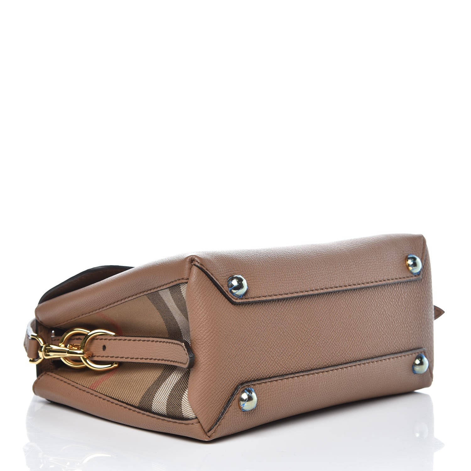 Burberry Derby Calfskin House Check Small Camberley Dark Sand 4 of 9