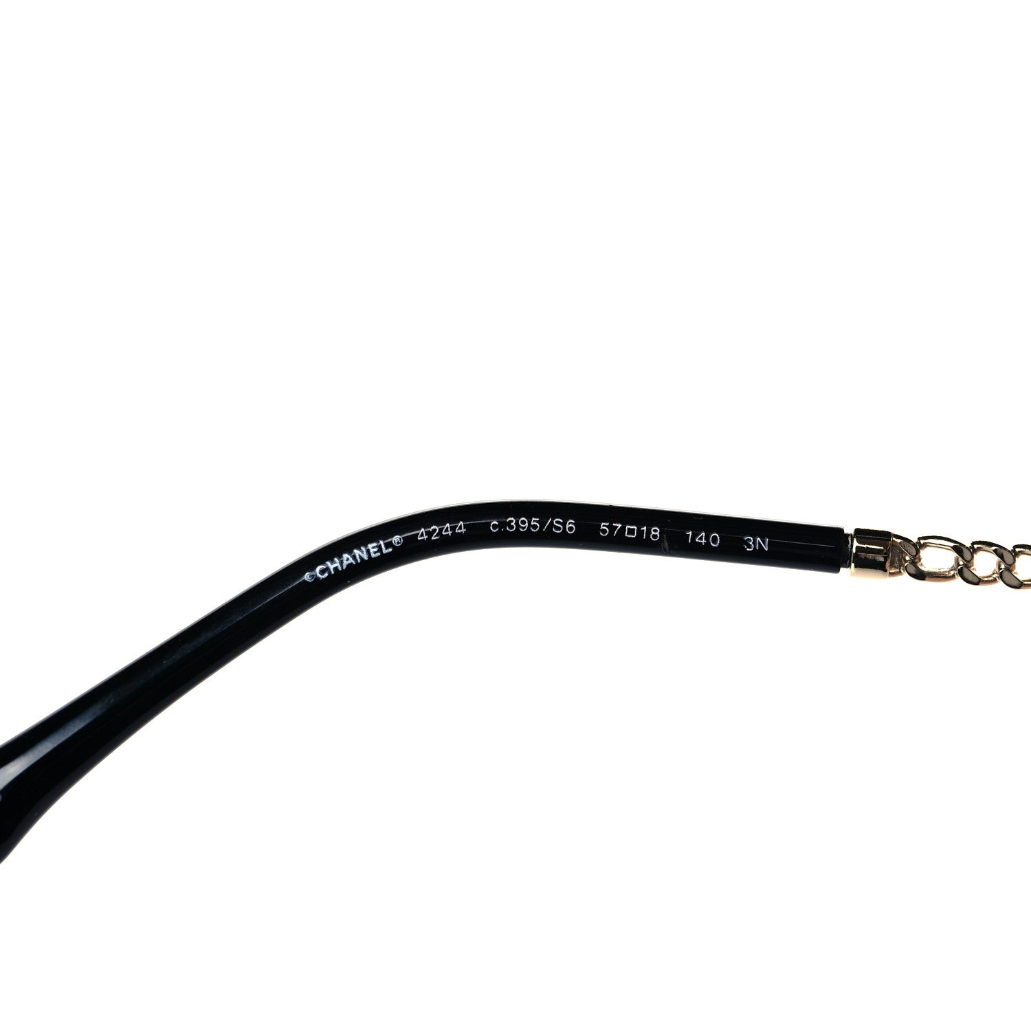 Chanel Metal Removable Chain Square Sunglasses 4244 Black 6 of 7