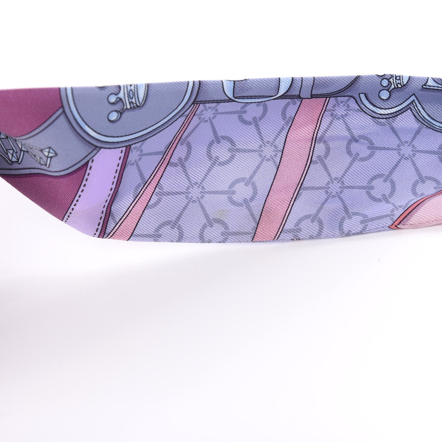 Hermes Silk La Promenade Du Matin Twilly Mauve Ciel Gris 6 of 7