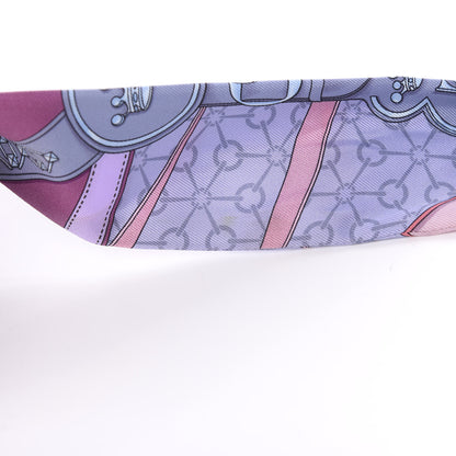 Hermes Silk La Promenade Du Matin Twilly Mauve Ciel Gris 6 of 7