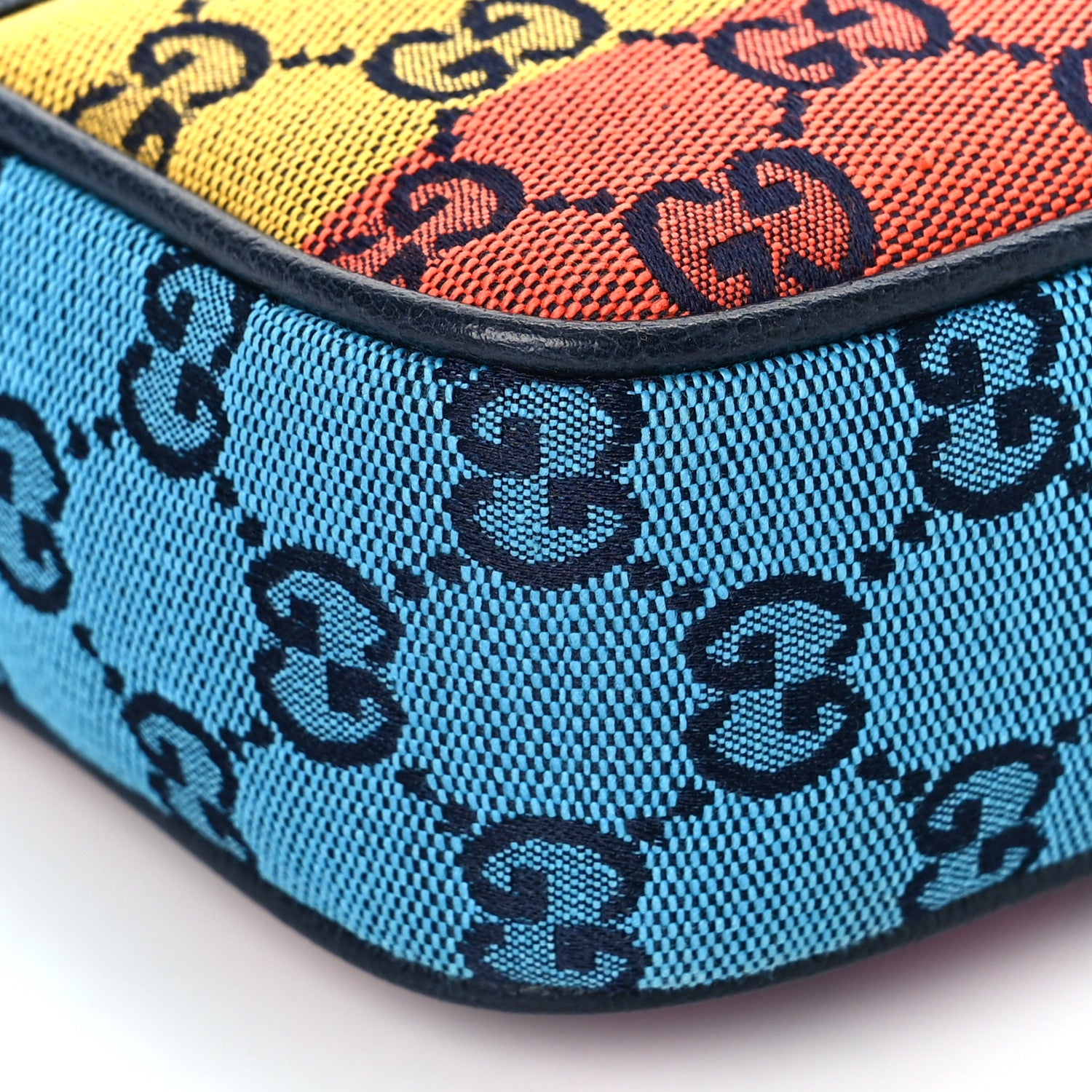 Gucci Monogram Multicolor Retro Interlocking G Belt Bag 95 38 Blue Rainbow Light Blue 9 of 10