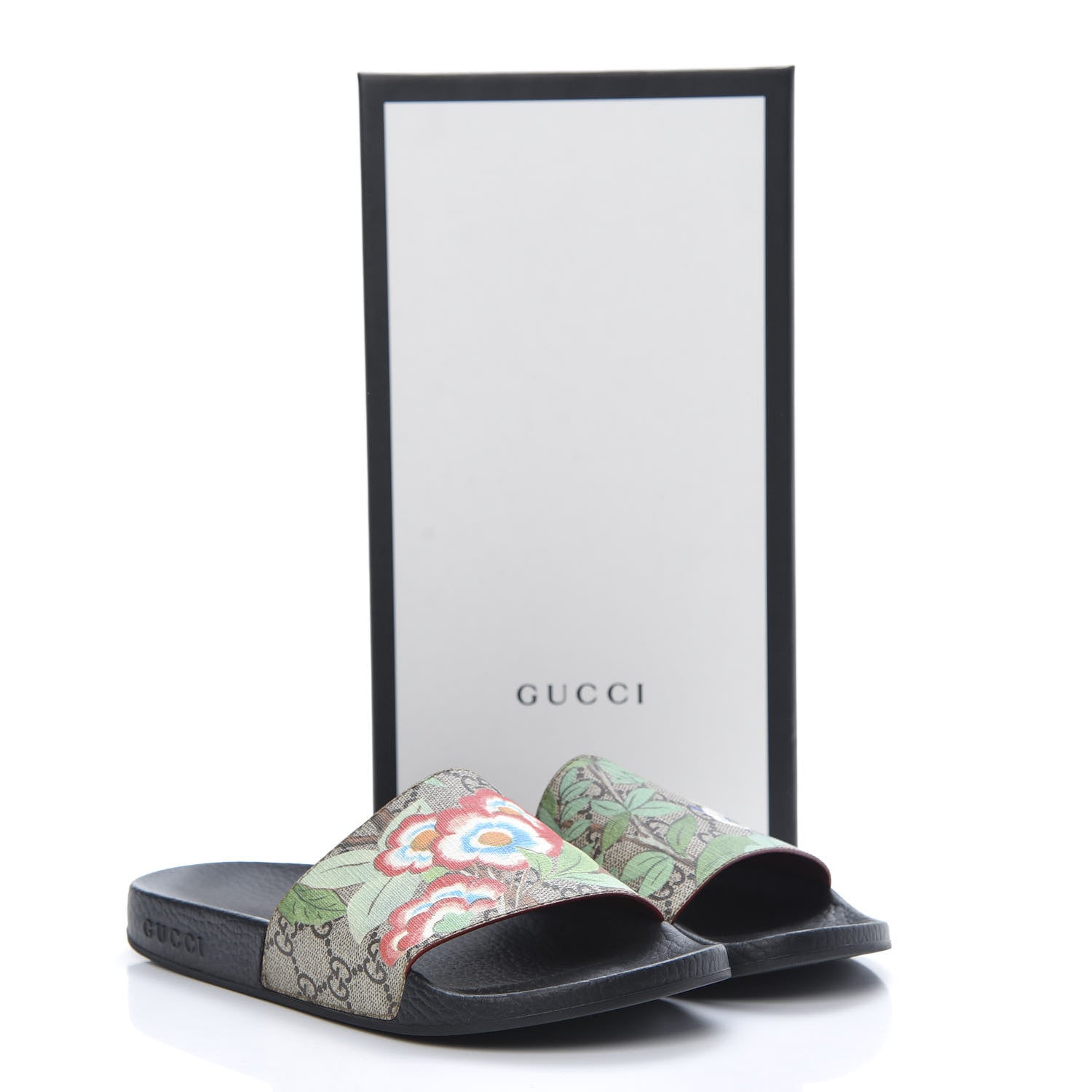 Gucci GG Supreme Monogram Tian Womens Slide Sandals 38 Beige Multicolor 8 of 8