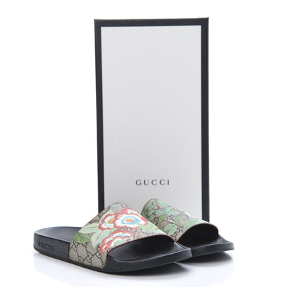 Gucci GG Supreme Monogram Tian Womens Slide Sandals 38 Beige Multicolor 8 of 8