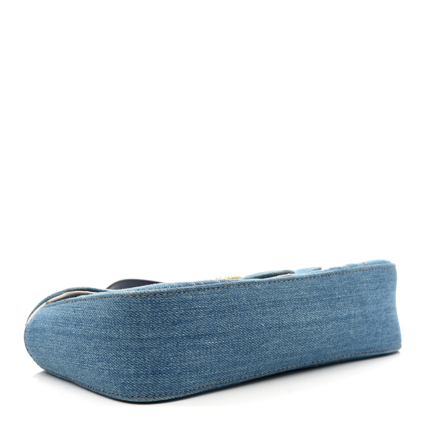 Denim Matelasse Mini Pearly GG Marmont Shoulder Bag Blue