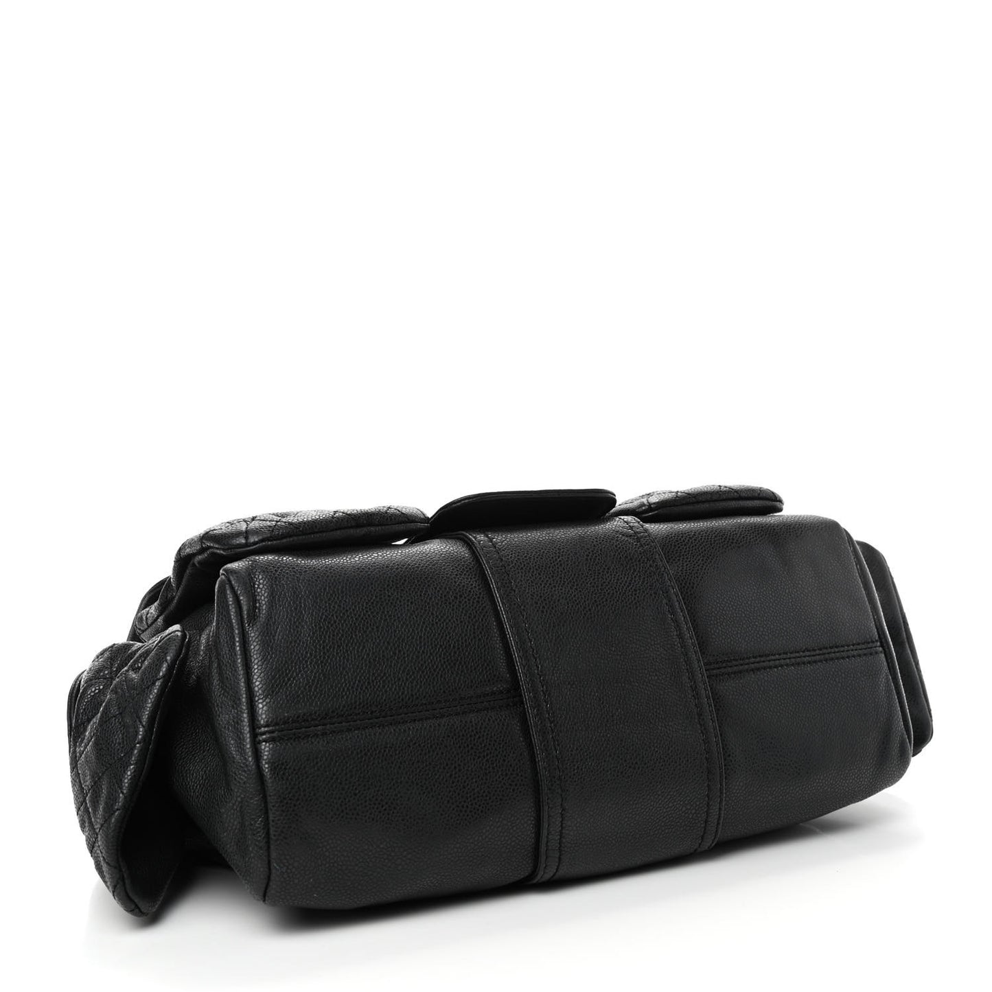 Caviar Quilted Mademoiselle Satchel Black
