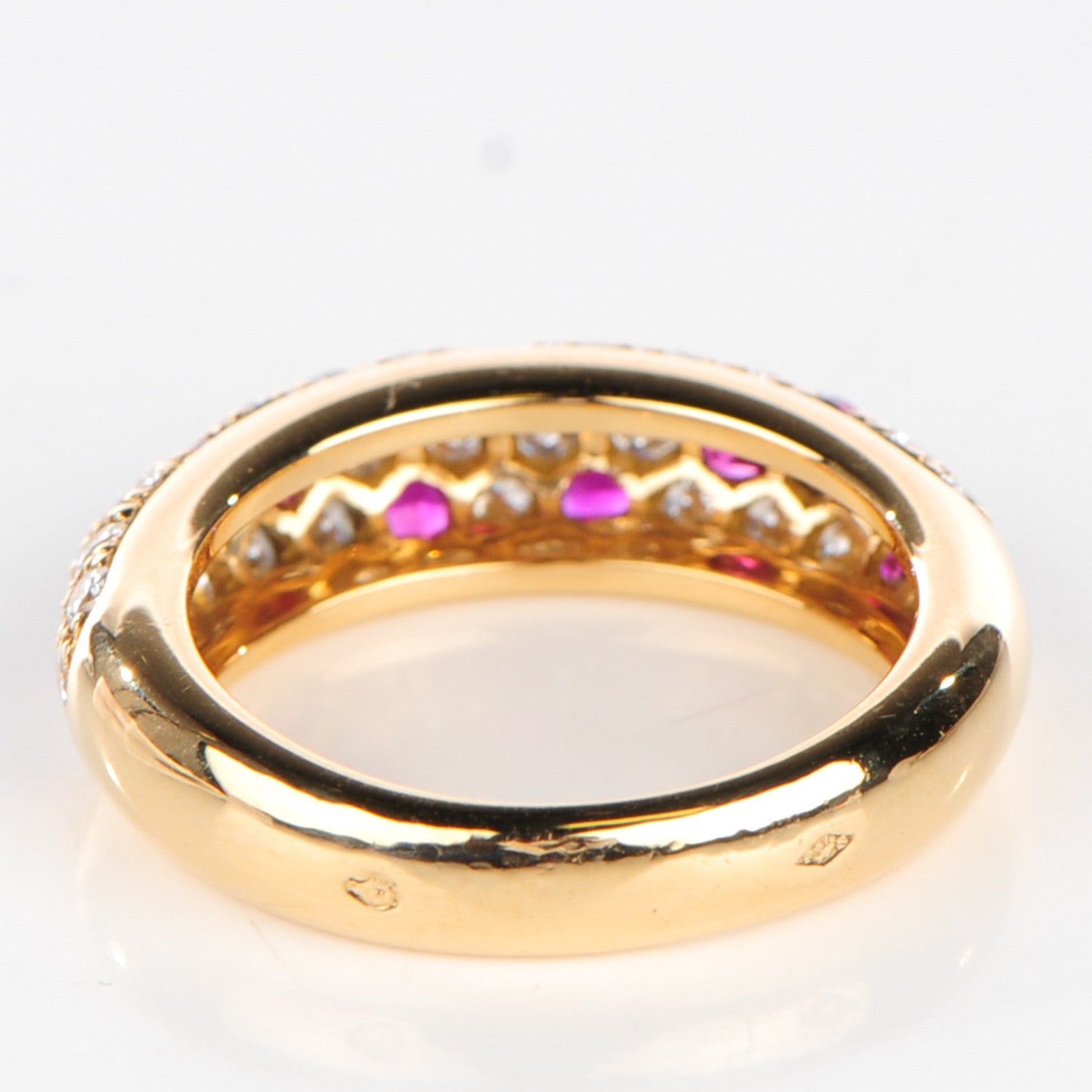 Cartier 18K Yellow Gold Diamond Ruby 6mm Mimi Ring 55 7.5 3 of 6