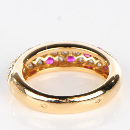 Cartier 18K Yellow Gold Diamond Ruby 6mm Mimi Ring 55 7.5 3 of 6