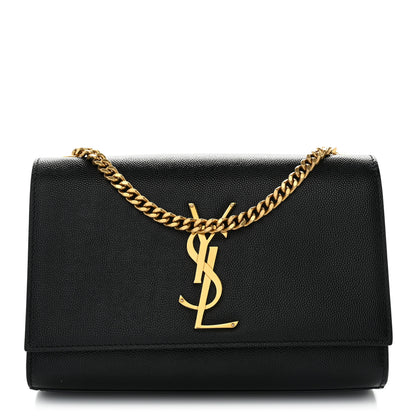 Saint Laurent Grain De Poudre Small Monogram Kate Satchel Black 2 of 19