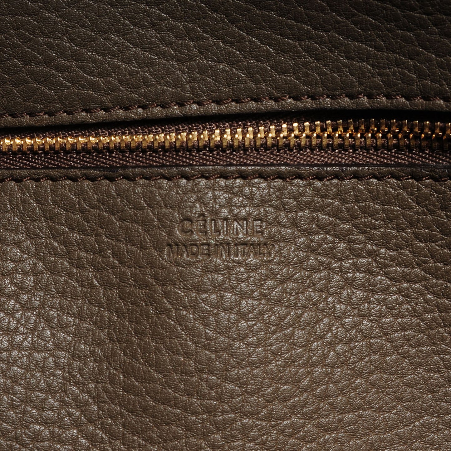 Grained Calfskin Tie Knot Small Tote Dark Khaki