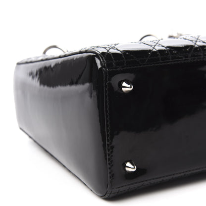 Christian Dior Patent Cannage Medium Lady Dior Black 6 of 10