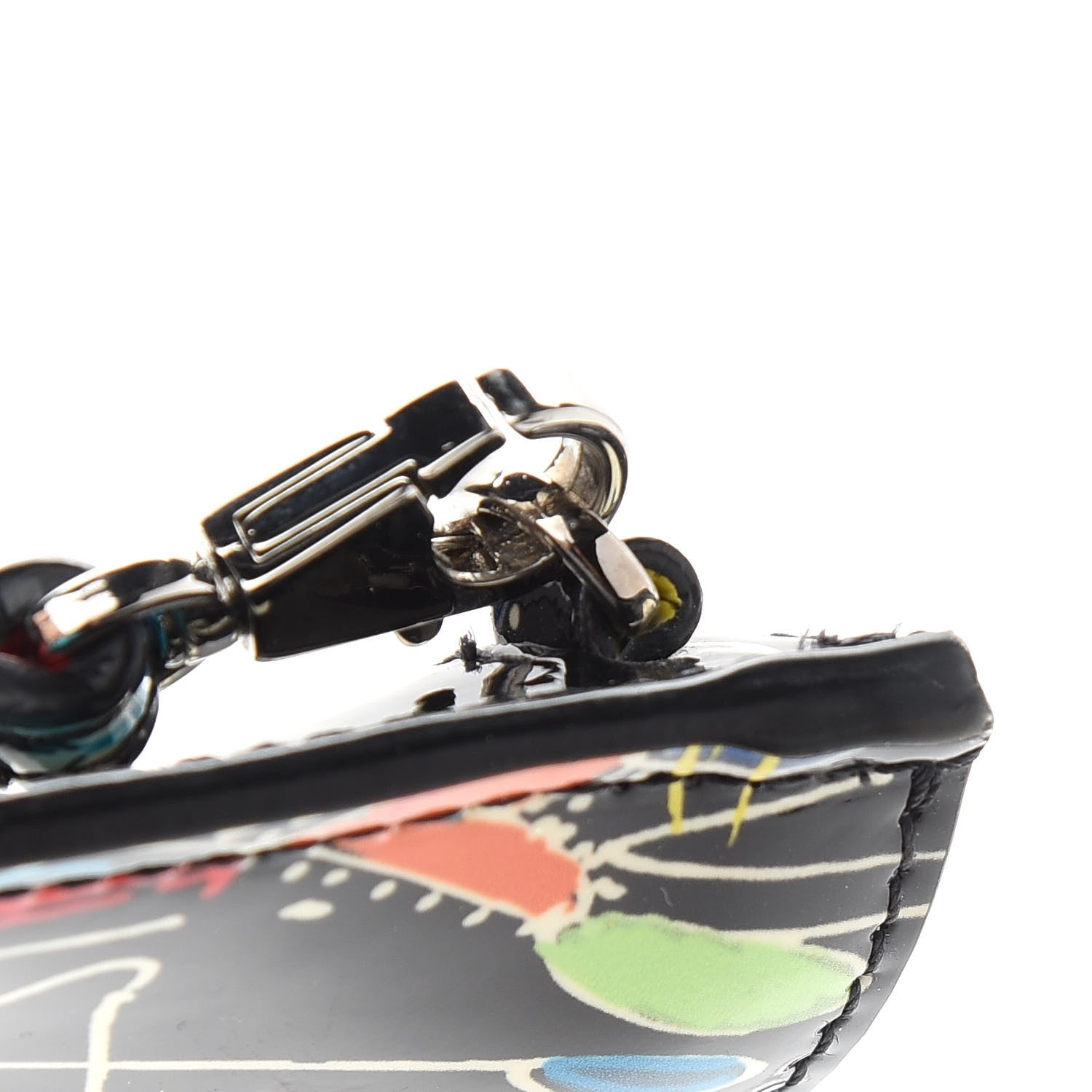 Christian Louboutin Patent Loubitag Loubiclutch Graffiti Clutch Black 9 of 10