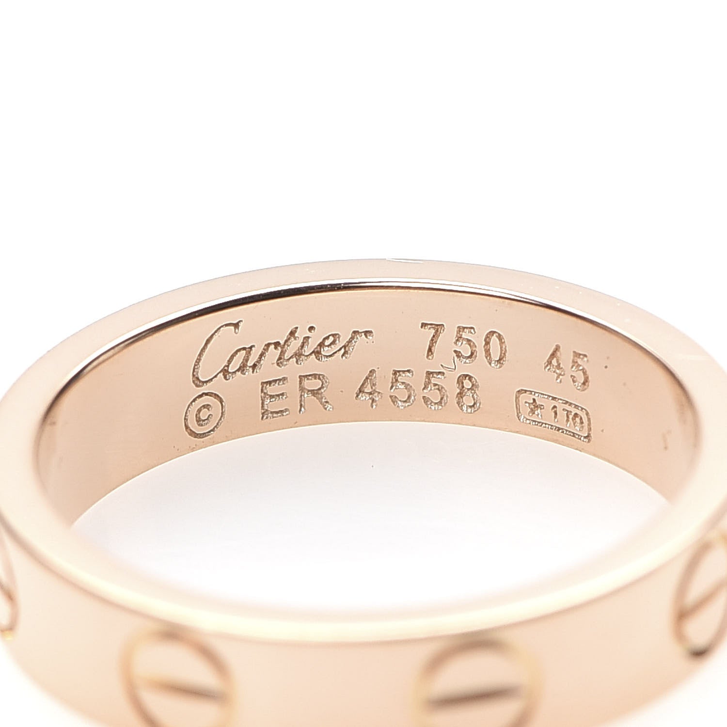 Cartier 18K Pink Gold 3.5mm LOVE Wedding Band Ring 45 3.25 4 of 5