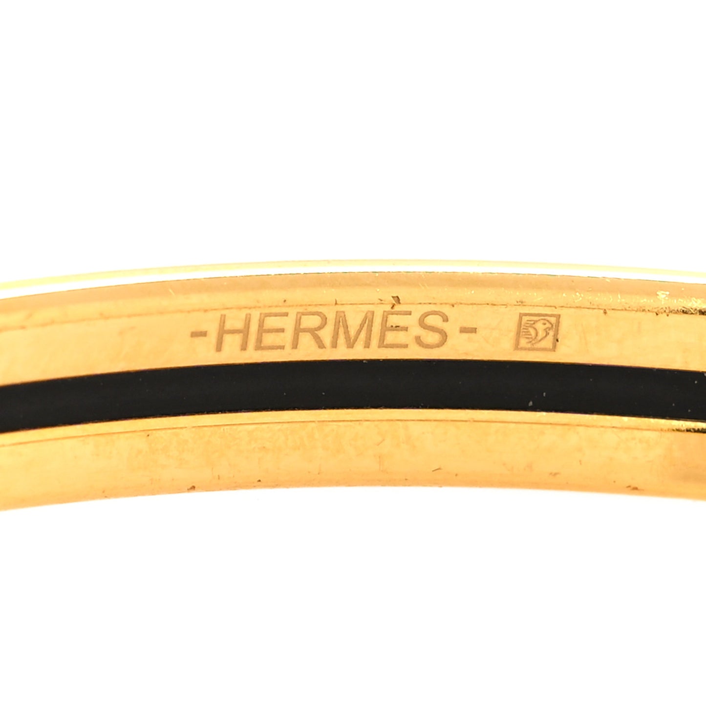 Enamel Printed Extra Narrow Printed Bracelet Black