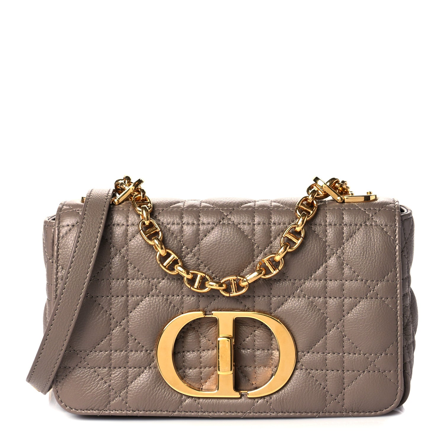 Christian Dior Calfskin Cannage Small Caro Bag Taupe 1 of 11